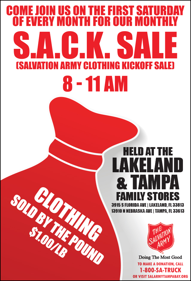 Salvation Army Sack Sale Postcard Flyer