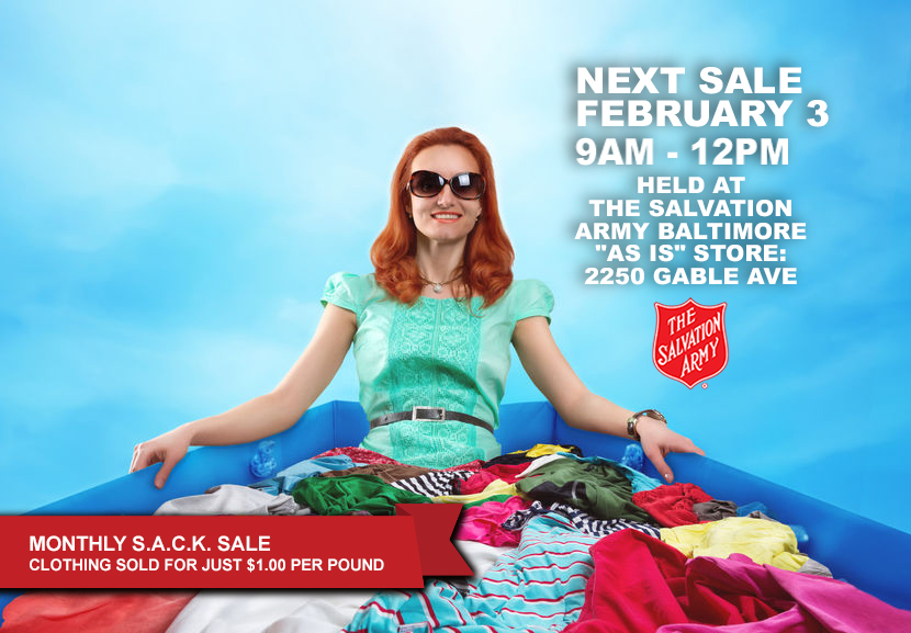 Salvation Army SACK Sale Advertisement